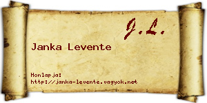 Janka Levente névjegykártya